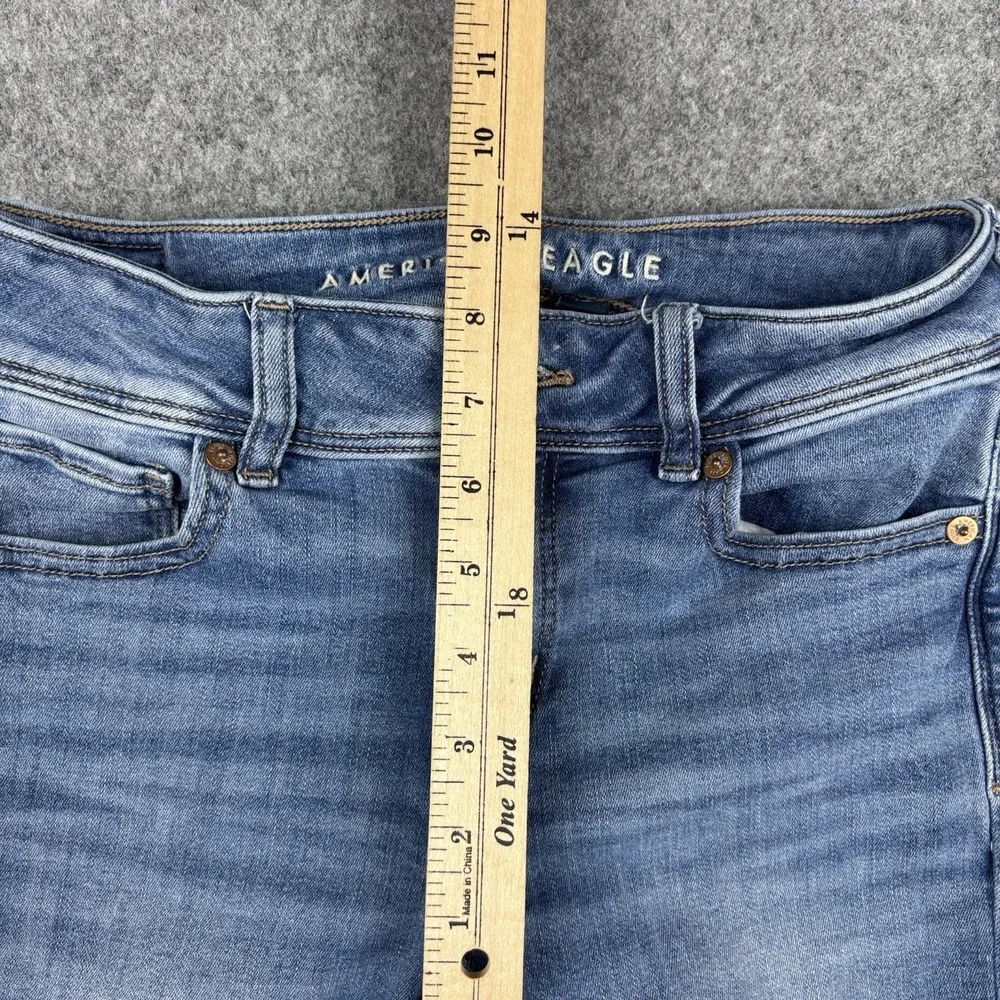 American Eagle Next Level Stretch Jeans Women's 2 Kick Boot Medium Wash Blue EUC